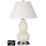 Ivory Empire Gourd Lamp - 2 Outlets and USB in Vanilla Metallic
