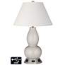 Ivory Empire Gourd Lamp Outlets and USB in Silver Lining Metallic