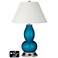 Ivory Empire Gourd Lamp - Outlets and USB in Turquoise Metallic