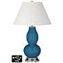 Ivory Empire Gourd Table Lamp - 2 Outlets and USB in Bosporus