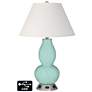 Ivory Empire Gourd Table Lamp - 2 Outlets and USB in Cay