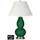 Ivory Empire Gourd Table Lamp - 2 Outlets and USB in Greens