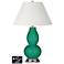 Ivory Empire Gourd Table Lamp - 2 Outlets and USB in Leaf