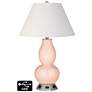 Ivory Empire Gourd Table Lamp - 2 Outlets and USB in Linen