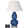 Ivory Empire Gourd Table Lamp - 2 Outlets and USB in Monaco Blue