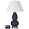 Ivory Empire Gourd Table Lamp - 2 Outlets and USB in Naval