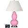 Ivory Empire Gourd Table Lamp - 2 Outlets and USB in Pale Pink