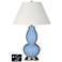 Ivory Empire Gourd Table Lamp - 2 Outlets and USB in Placid Blue