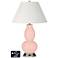 Ivory Empire Gourd Table Lamp - 2 Outlets and USB in Rose Pink