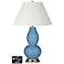 Ivory Empire Gourd Table Lamp - 2 Outlets and USB in Secure Blue