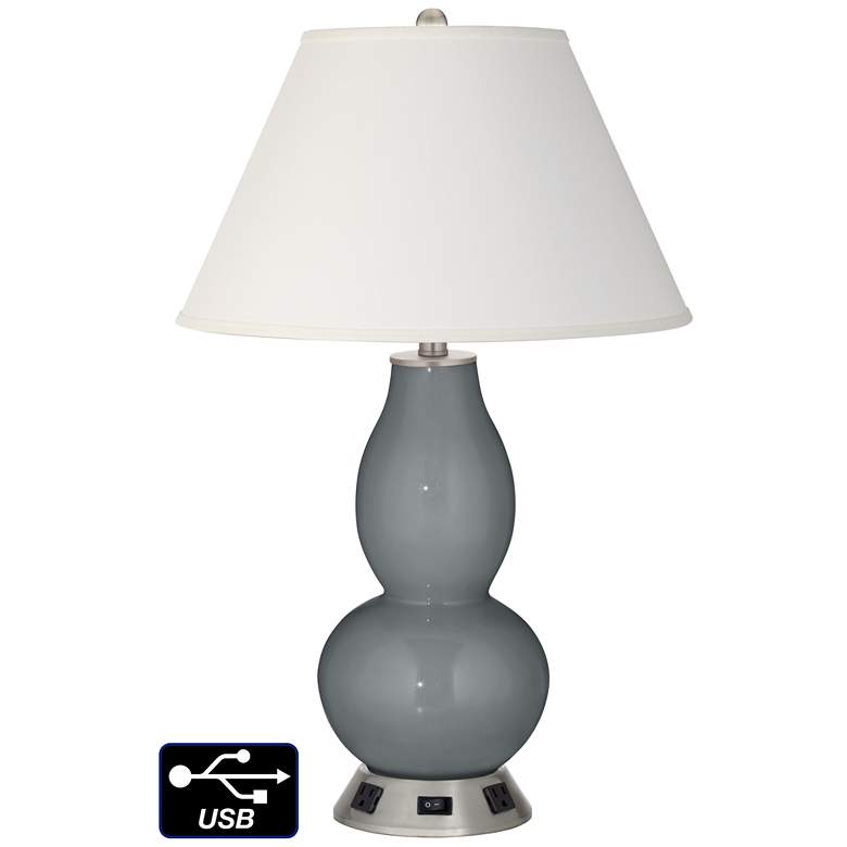 Image 1 Ivory Empire Gourd Table Lamp - 2 Outlets and USB in Software