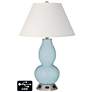 Ivory Empire Gourd Table Lamp - 2 Outlets and USB in Vast Sky