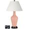 Ivory Empire Jug Lamp - 2 Outlets and 2 USBs in Mellow Coral