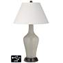 Ivory Empire Jug Lamp - 2 Outlets and 2 USBs in Requisite Gray