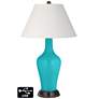 Ivory Empire Jug Lamp - 2 Outlets and 2 USBs in Surfer Blue