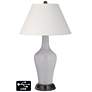 Ivory Empire Jug Lamp - 2 Outlets and 2 USBs in Swanky Gray