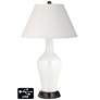 Ivory Empire Jug Lamp - 2 Outlets and 2 USBs in Winter White
