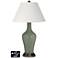 Ivory Empire Jug Lamp - 2 Outlets and USB in Deep Lichen Green