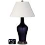 Ivory Empire Jug Lamp Outlets and USB in Midnight Blue Metallic