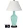 Ivory Empire Jug Table Lamp - 2 Outlets and 2 USBs in Cay