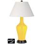 Ivory Empire Jug Table Lamp - 2 Outlets and 2 USBs in Citrus