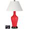 Ivory Empire Jug Table Lamp - 2 Outlets and 2 USBs in Poppy Red