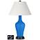 Ivory Empire Jug Table Lamp - 2 Outlets and 2 USBs in Royal Blue
