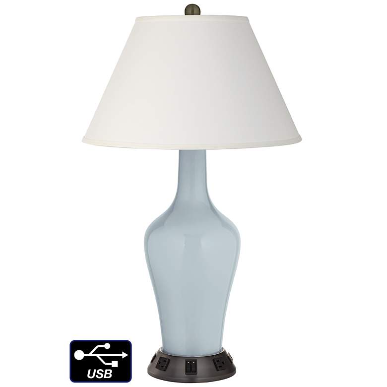 Image 1 Ivory Empire Jug Table Lamp - 2 Outlets and 2 USBs in Take Five