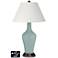Ivory Empire Jug Table Lamp - 2 Outlets and USB in Aqua-Sphere