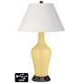 Ivory Empire Jug Table Lamp - 2 Outlets and USB in Butter Up