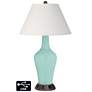 Ivory Empire Jug Table Lamp - 2 Outlets and USB in Cay