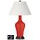 Ivory Empire Jug Table Lamp - 2 Outlets and USB in Cherry Tomato