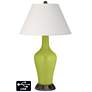 Ivory Empire Jug Table Lamp - 2 Outlets and USB in Parakeet