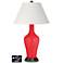 Ivory Empire Jug Table Lamp - 2 Outlets and USB in Poppy Red
