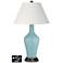 Ivory Empire Jug Table Lamp - 2 Outlets and USB in Raindrop