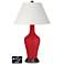 Ivory Empire Jug Table Lamp - 2 Outlets and USB in Ribbon Red
