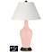 Ivory Empire Jug Table Lamp - 2 Outlets and USB in Rose Pink