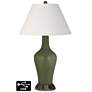 Ivory Empire Jug Table Lamp - 2 Outlets and USB in Secret Garden