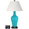 Ivory Empire Jug Table Lamp - 2 Outlets and USB in Surfer Blue