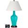 Ivory Empire Jug Table Lamp - 2 Outlets and USB in Turquoise