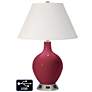 Ivory Empire Table Lamp - 2 Outlets and USB in Antique Red