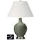 Ivory Empire Table Lamp - 2 Outlets and USB in Deep Lichen Green