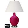 Ivory Empire Table Lamp - 2 Outlets and USB in French Burgundy
