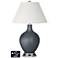 Ivory Empire Table Lamp - 2 Outlets and USB in Gunmetal Metallic