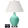 Ivory Empire Table Lamp - 2 Outlets and USB in Larchmere
