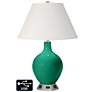 Ivory Empire Table Lamp - 2 Outlets and USB in Leaf