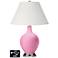 Ivory Empire Table Lamp - 2 Outlets and USB in Pale Pink