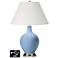 Ivory Empire Table Lamp - 2 Outlets and USB in Placid Blue