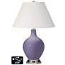 Ivory Empire Table Lamp - 2 Outlets and USB in Purple Haze
