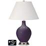 Ivory Empire Table Lamp - 2 Outlets and USB in Quixotic Plum